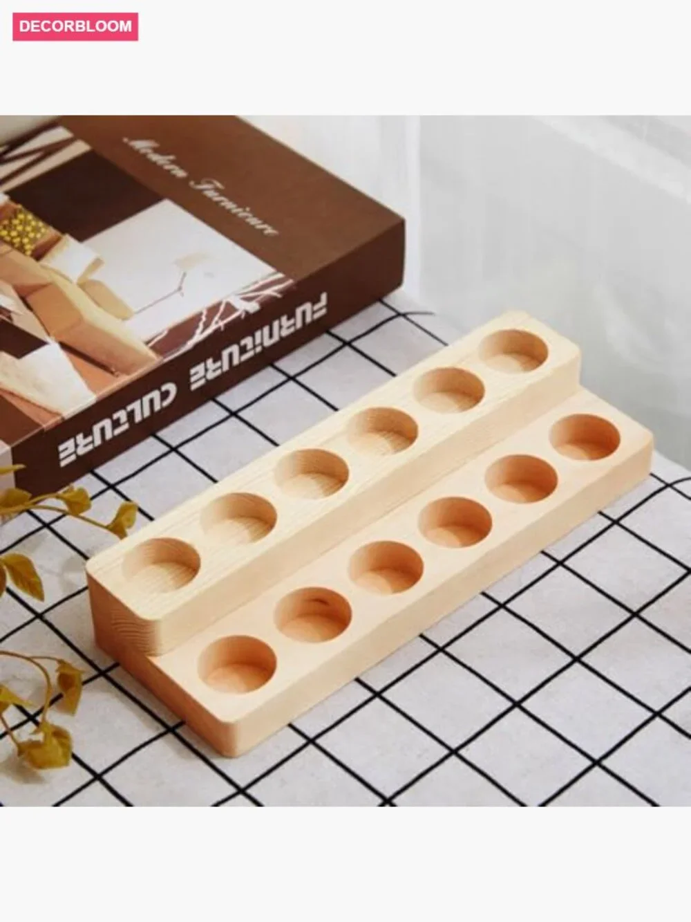 2-Tier Wooden Essential Oil Organizer, Perfume Display Stand, Countertop Rack